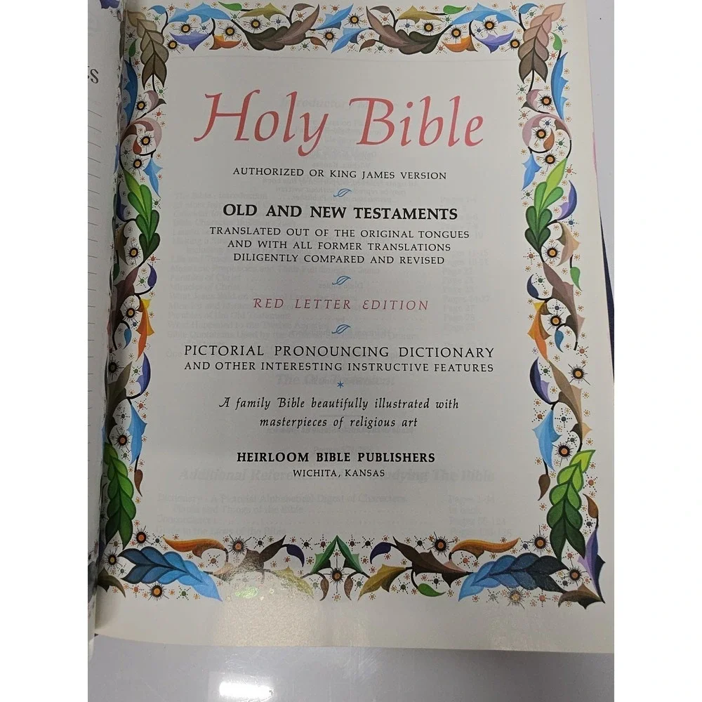Holy Bible Heirloom Family Bible Masonic Edition, Hard Cover, English, 636 Pages